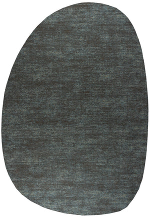 Teal and Brown Rug Tapison Home Torino, pebble shape