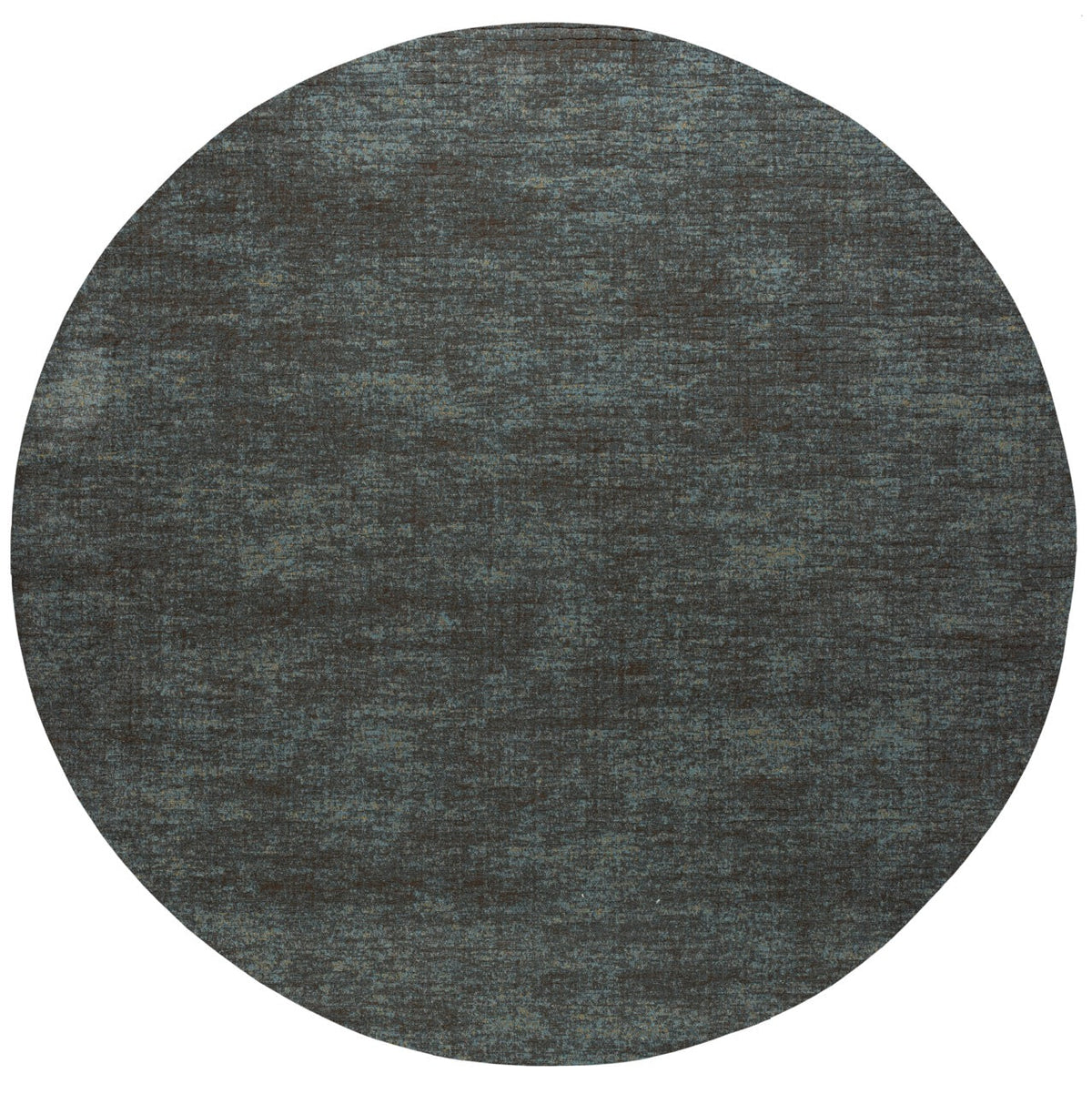 Teal and Brown Rug Tapison Home Torino, round