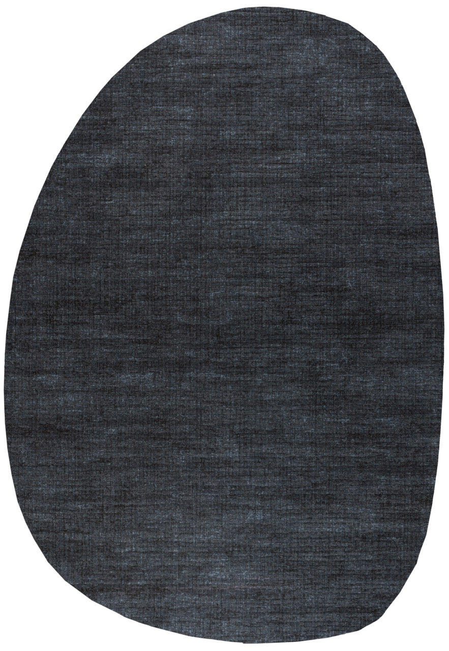 Charcoal Blue Rug Tapison Home Torino, pebble shape