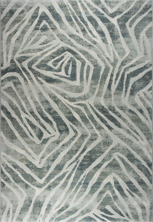 Tapison Home Torino 063.0990.4299 rug seen from above, ivory line pattern on green and grey