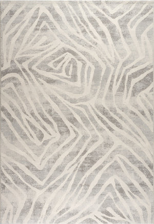 Tapison Home Torino 063.0990.6797 rug seen from above, ivory line pattern on pale grey