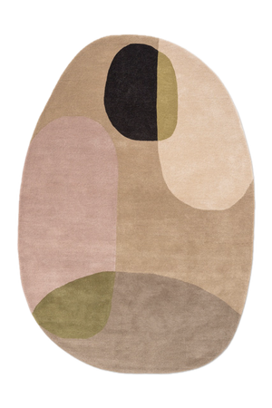 Brink & Campman Decor Miller Autumn rug in sand beige, blush pink and olive green, top view