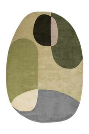Brink & Campman Decor Miller Summer rug in sage green, forest green and dove grey, top view