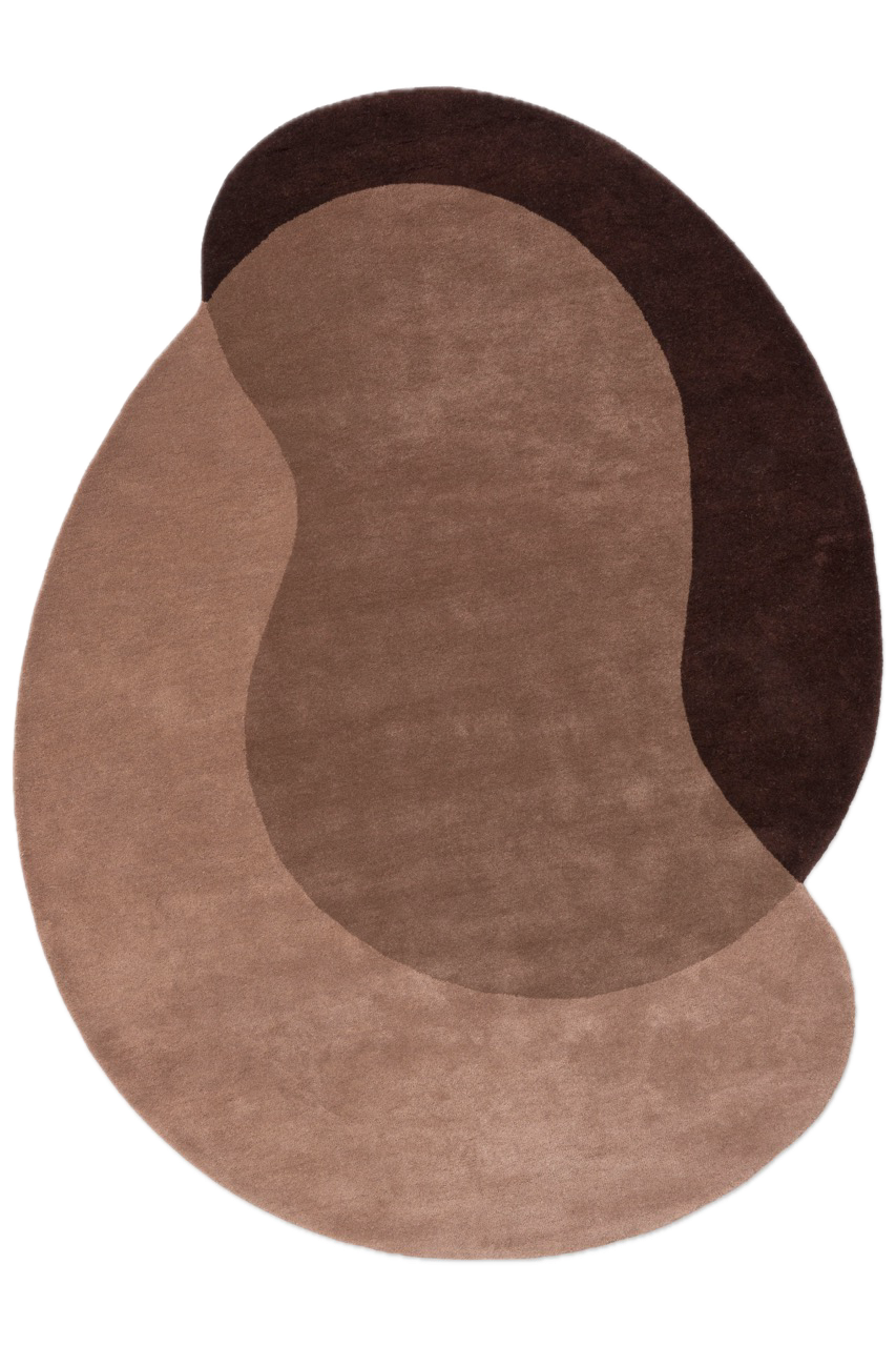 Brink & Campman Element Lane Red rug in dusty rose, mauve brown and aubergine, top view