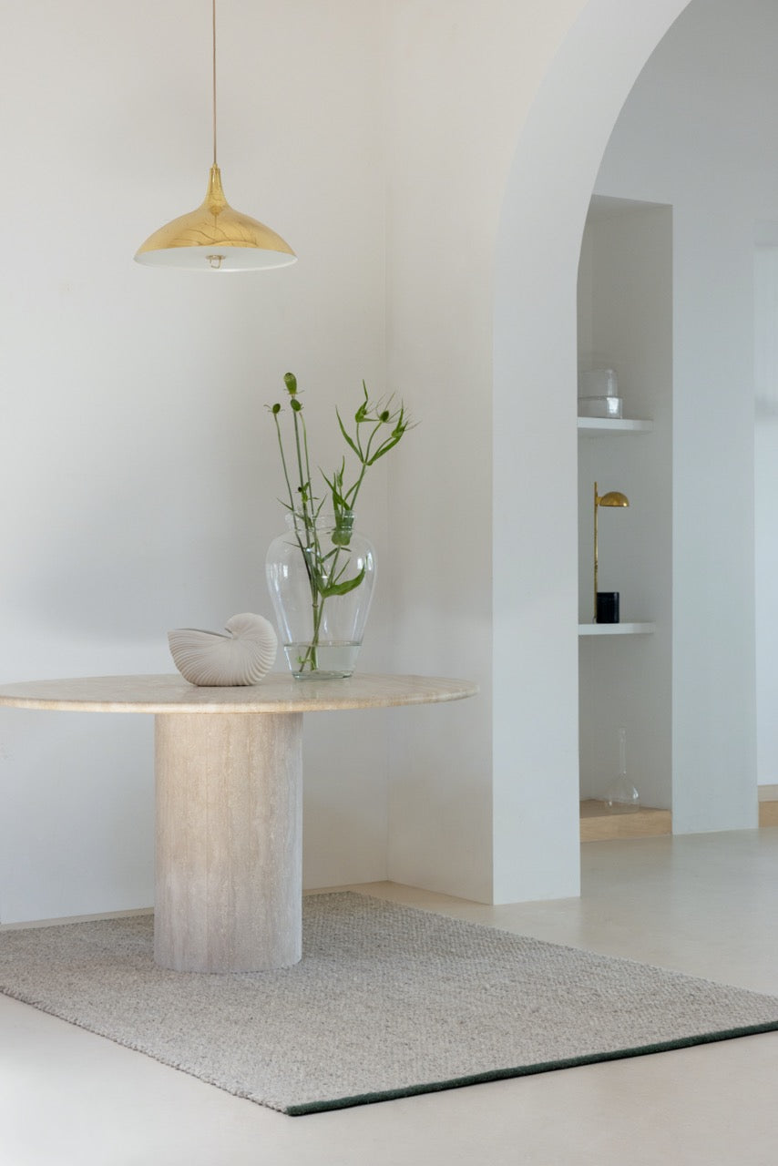 Brink & Campman Craft Matter Plain Ash Grey rug styled in minimalist living room