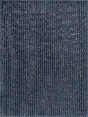 Full top-down view of Craft Plait Denim rug in slate-toned handwoven wool