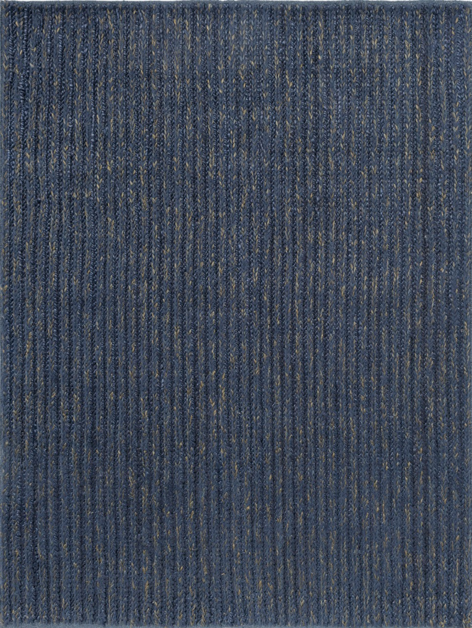 Full top-down view of Craft Plait Denim rug in slate-toned handwoven wool