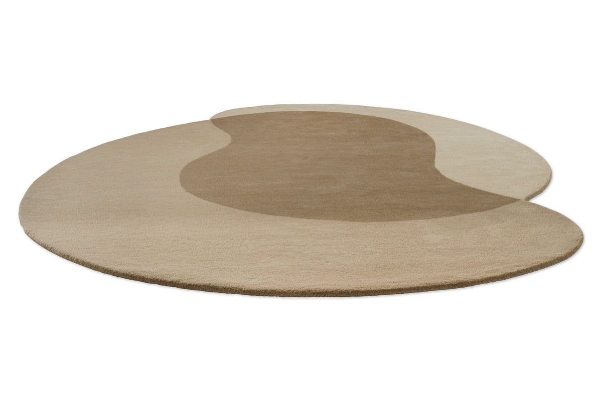 Brink & Campman Element Lane Neutral rug in sand beige, taupe and cream, perspective view