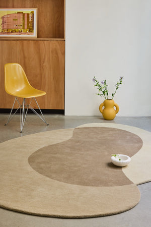 Brink & Campman Element Lane Neutral rug in sand beige, taupe and cream, shown in an interior