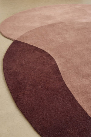 Brink & Campman Element Lane Red rug in dusty rose, mauve brown and aubergine, shown in an interior, second view