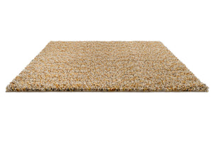Brink & Campman Loom Calendula rug in marigold yellow, ochre and cream, perspective view