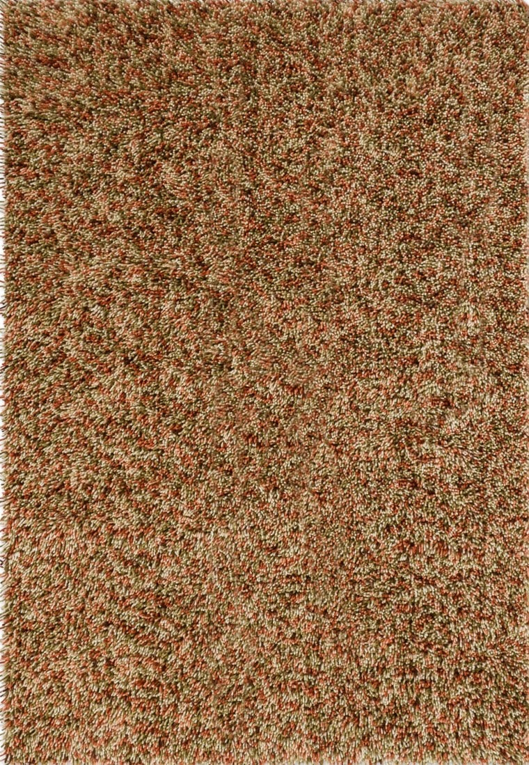 Brink & Campman Loom Pumpkin rug in pumpkin orange, coral and olive green, top view