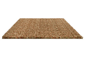 Brink & Campman Loom Pumpkin rug in pumpkin orange, coral and olive green, perspective view