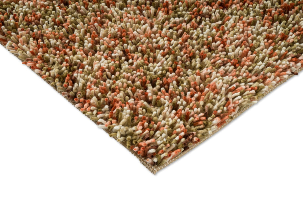 Brink & Campman Loom Pumpkin rug, detail of corner and pile