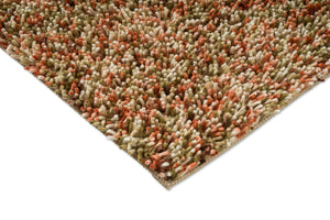 Brink & Campman Loom Pumpkin rug, detail of corner and pile