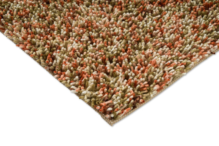 Brink & Campman Loom Pumpkin rug, detail of corner and pile