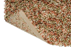 Brink & Campman Loom Pumpkin rug, detail of folded corner and backing