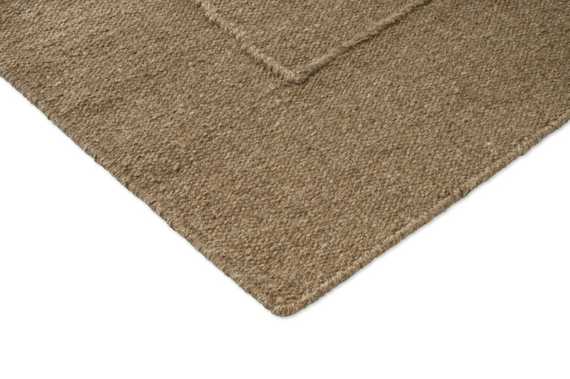 Brink & Campman Senso Blocks Fur Brown rug, detail of corner and weave
