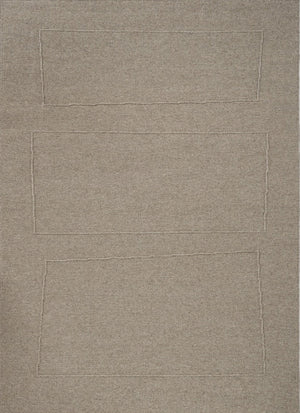 Brink & Campman Senso Blocks Soft Taupe rug in grey taupe with three blocks in relief, top view