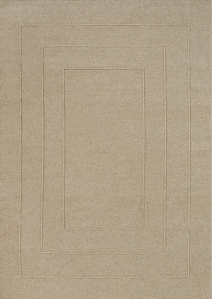 Brink & Campman Senso Border Natural rug in sand beige with three frames in relief, top view