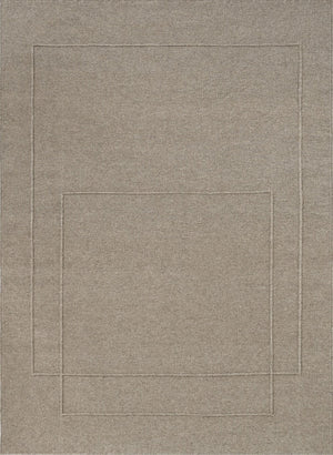 Brink & Campman Senso Level Soft Taupe rug in grey taupe with two rectangles in relief, top view