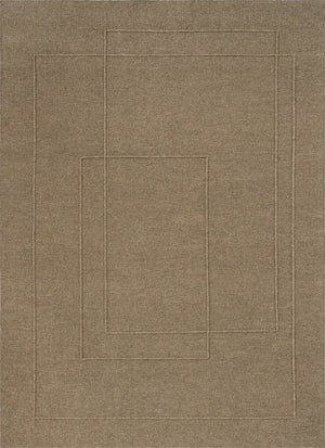 Brink & Campman Senso Planes Fur Brown rug in camel brown with overlapping rectangles in relief, top view