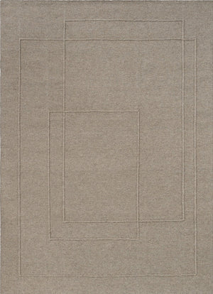Brink & Campman Senso Planes Soft Taupe rug in grey taupe with overlapping rectangles in relief, top view