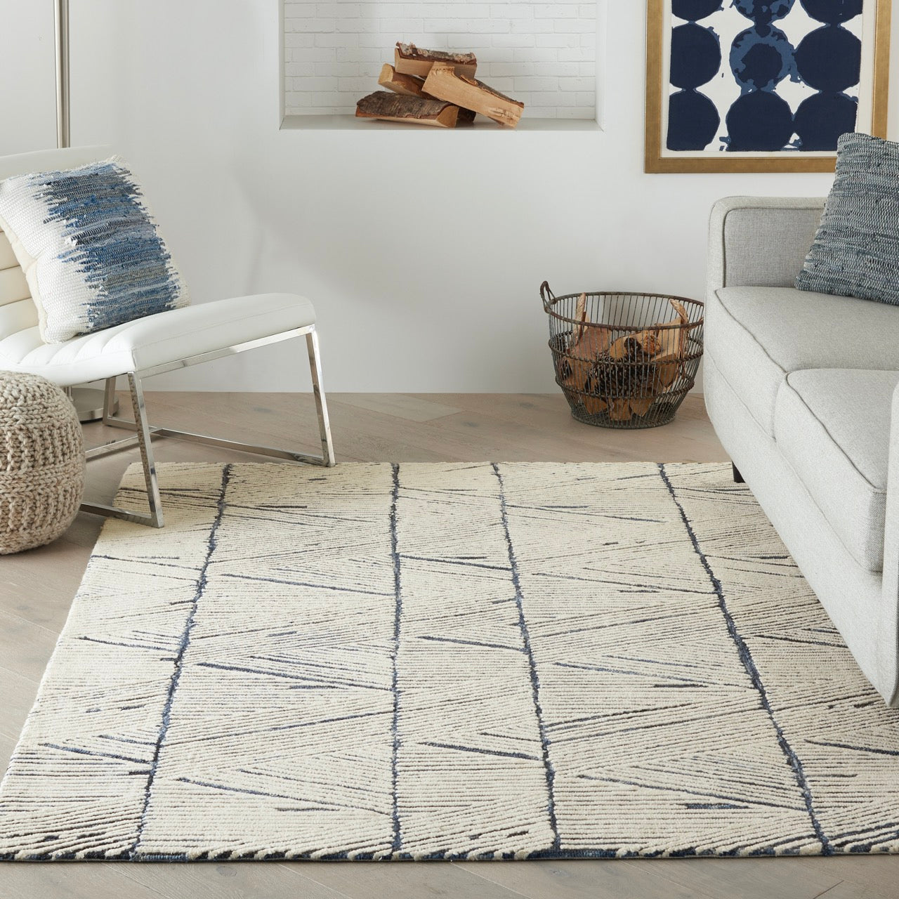 Nourison Colorado White Blue CLR01