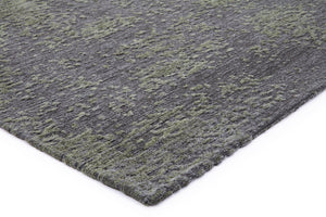 Acsento Laguna Green rug, detail of corner and pile