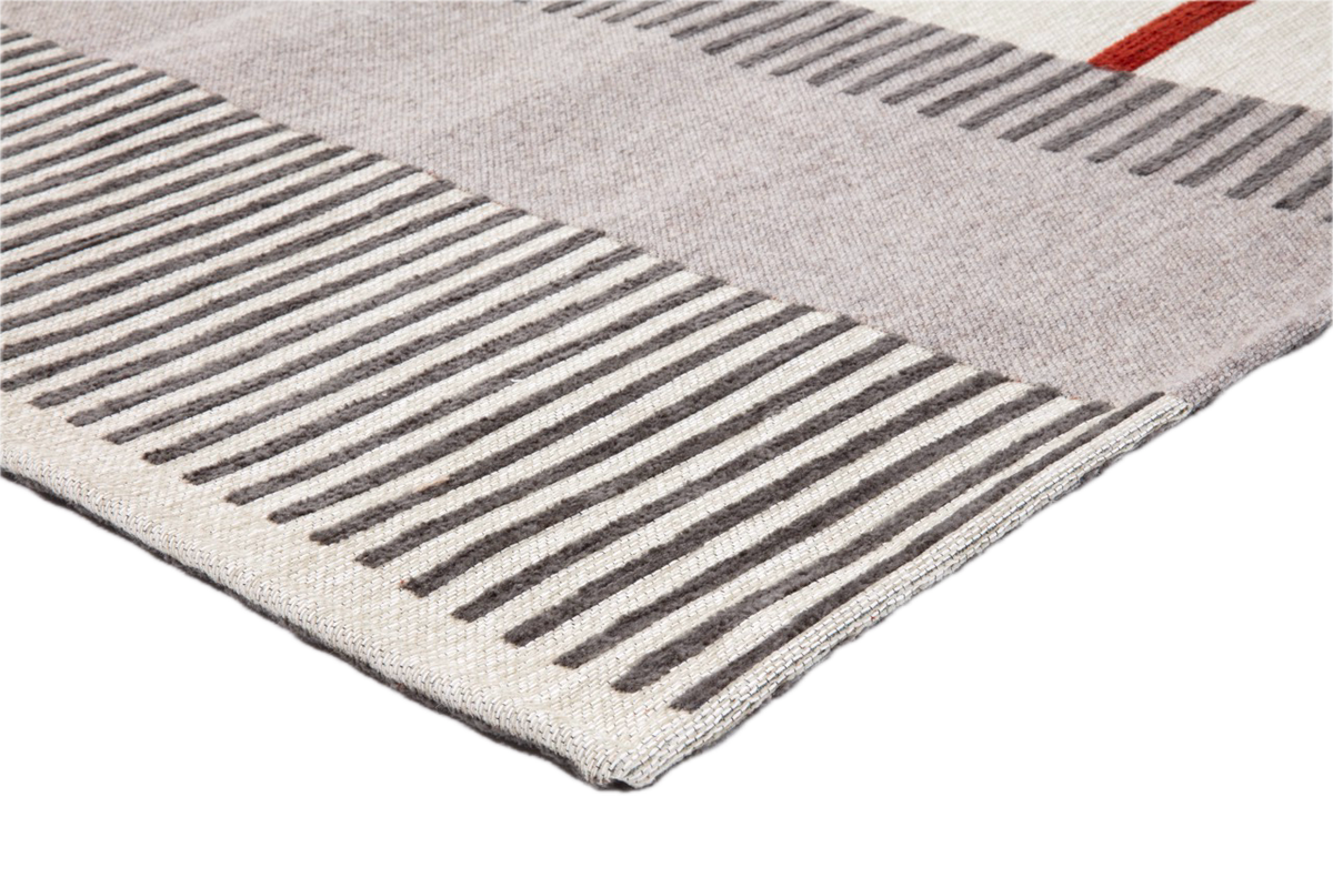 Acsento Oslo Grey Terra rug, detail of corner and pile
