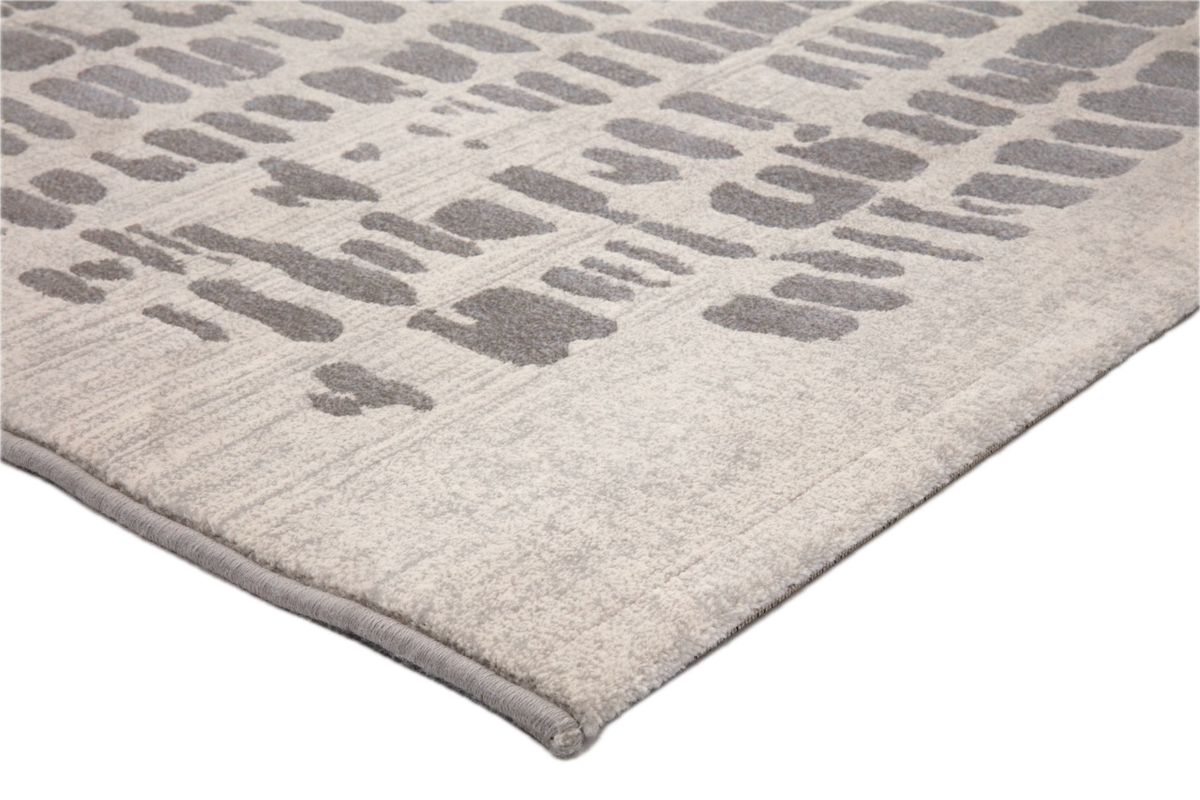 Acsento Papyrus Silver rug, detail of corner and pile