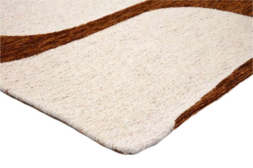 Acsento Swing Cognac rug, detail of corner and pile