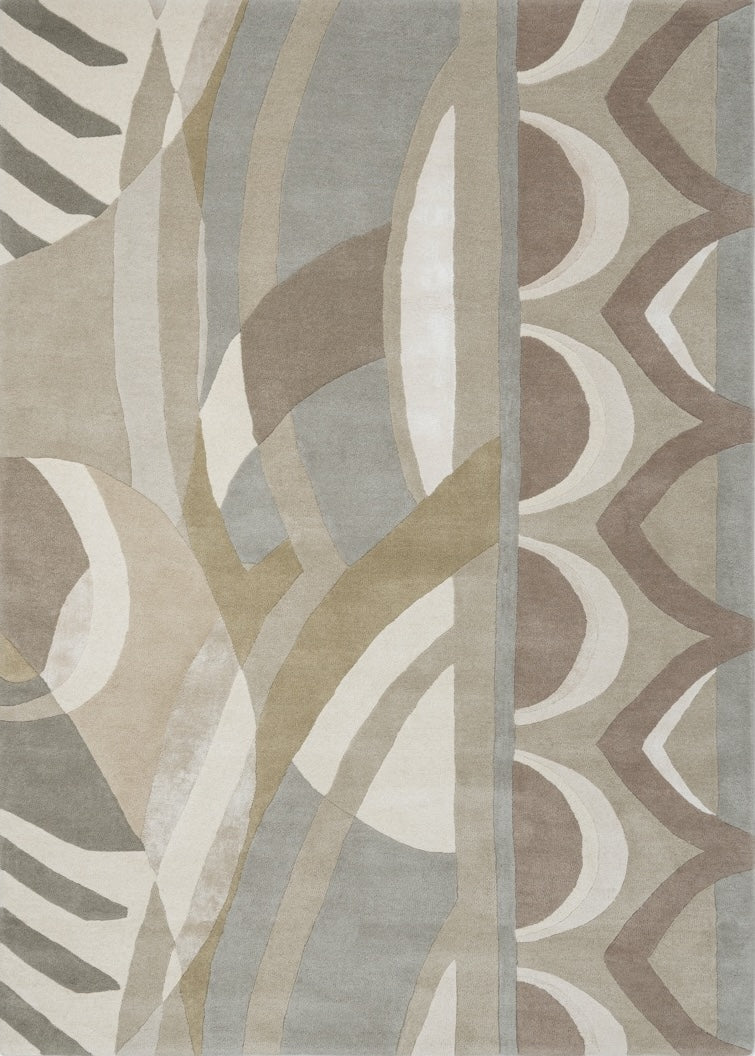 Harlequin Atelier Pebble rug in stone, taupe and dove grey, top view
