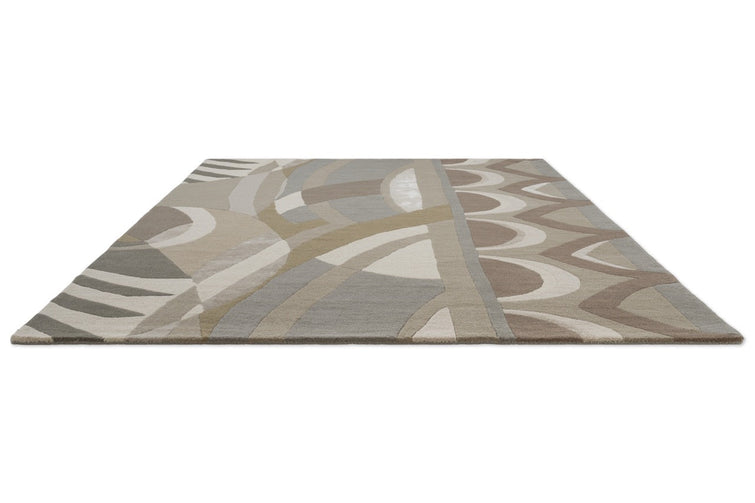 Harlequin Atelier Pebble rug in stone, taupe and dove grey, perspective view