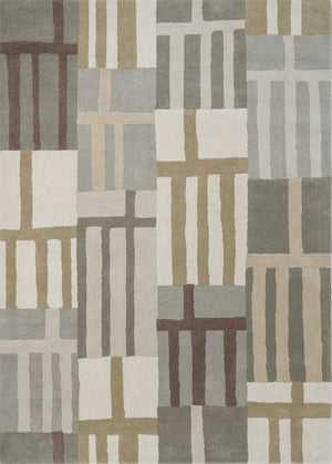 Harlequin Monolith Sandstone rug in sage grey, sand and ivory, top view