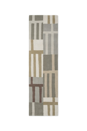 Harlequin Monolith Sandstone runner in sage grey, sand and ivory, top view