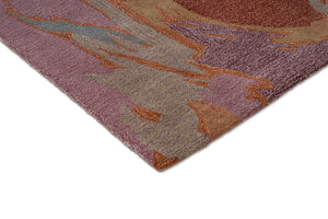 Harlequin Saltillo Rosewood rug, detail of corner and pile