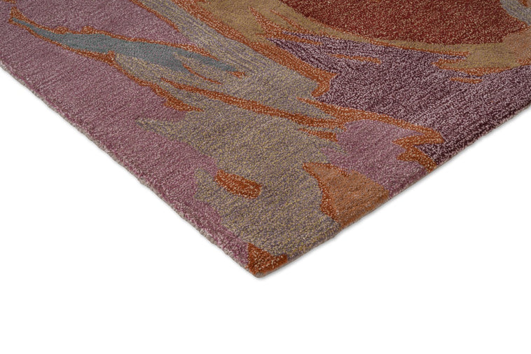Harlequin Saltillo Rosewood rug, detail of corner and pile
