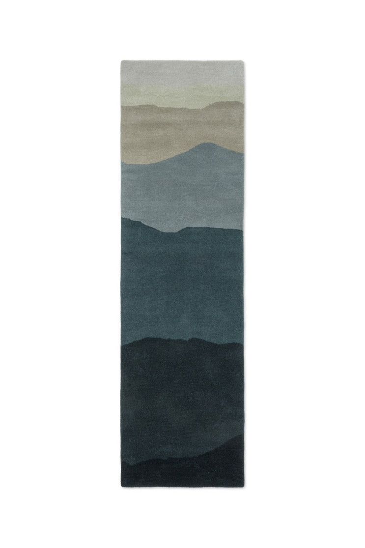 Harlequin Sedimentary Midnight runner in petrol blue and midnight blue, top view