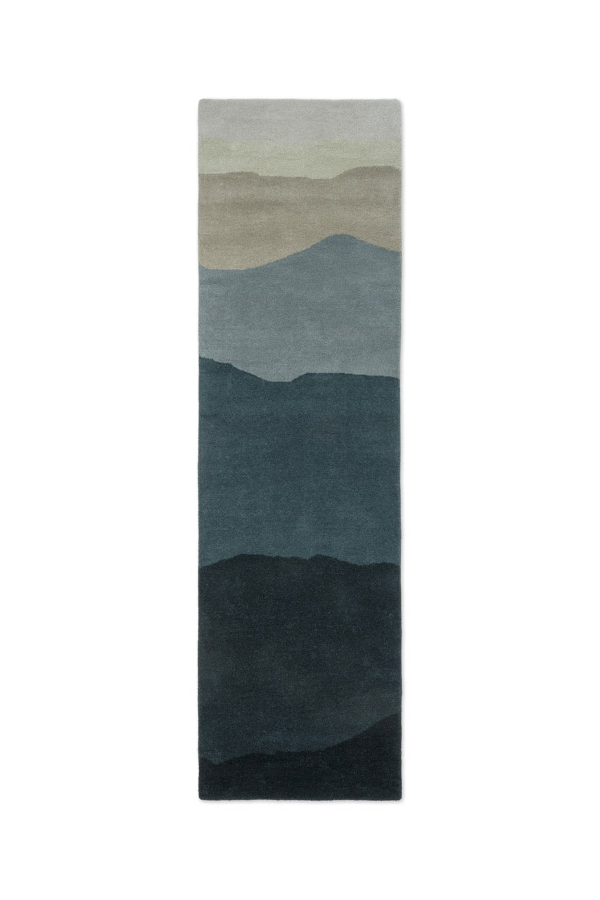 Harlequin Sedimentary Midnight runner in petrol blue and midnight blue, top view