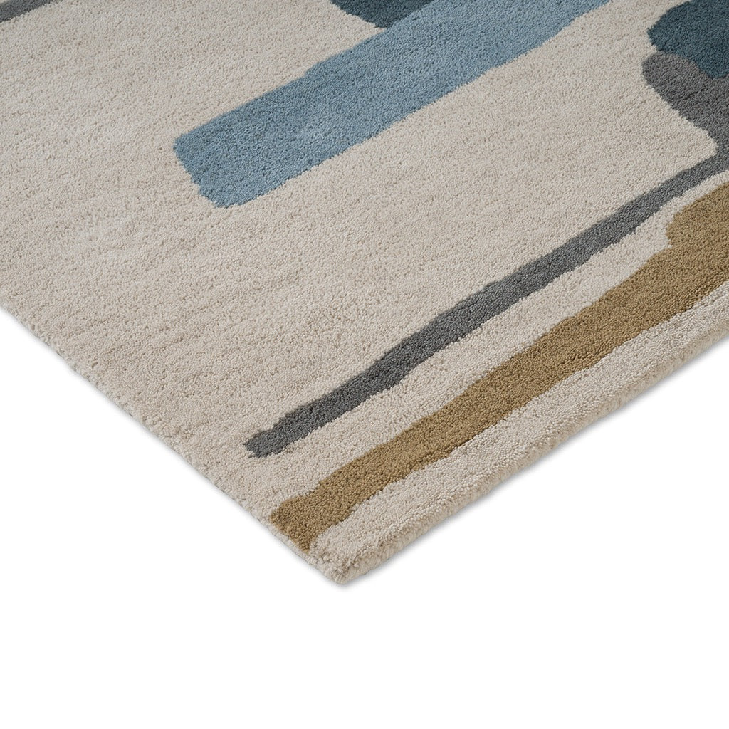 Harlequin Zeal Indigo rug, detail of corner and pile