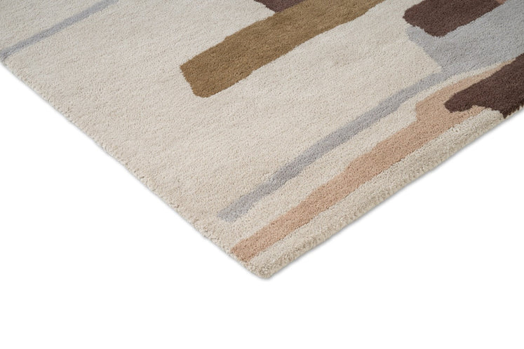 Harlequin Zeal Taupe rug, detail of corner and pile