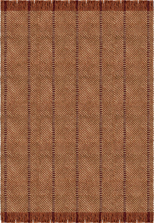 Rust Striped Wool Rug, Layered Cord Burgundy Rust, top view