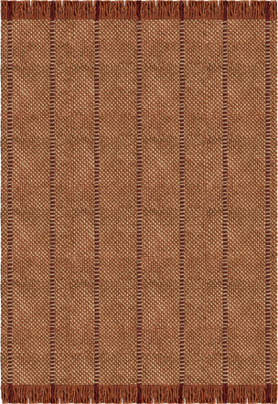 Rust Striped Wool Rug, Layered Cord Burgundy Rust, top view
