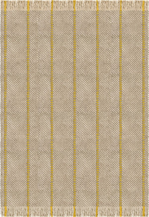 Yellow Striped Rug, Layered Cord Yellow Oatmeal, top view