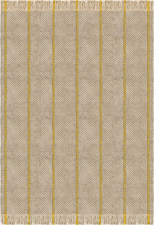 Yellow Striped Rug, Layered Cord Yellow Oatmeal, top view