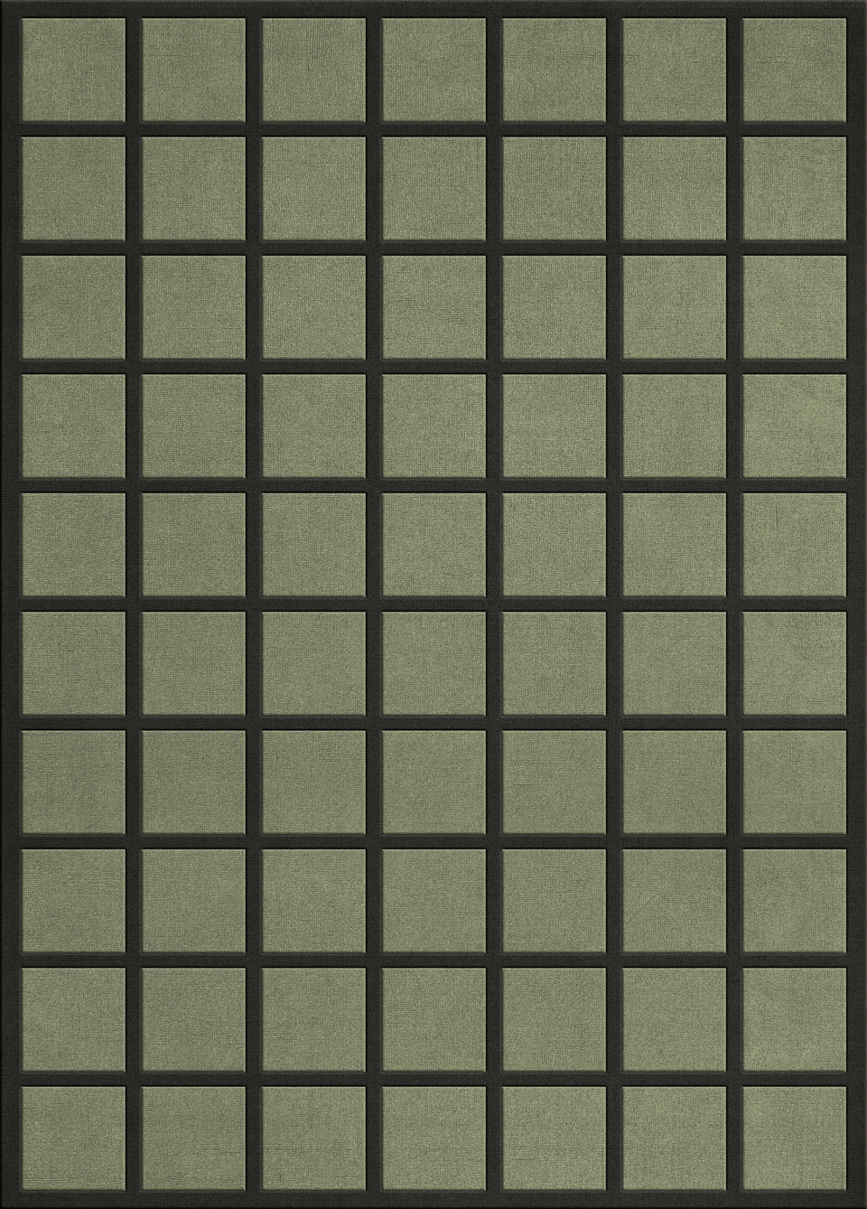 Top-down image displaying the full checkered design of the Layered Avenue Checked Olive rug.

