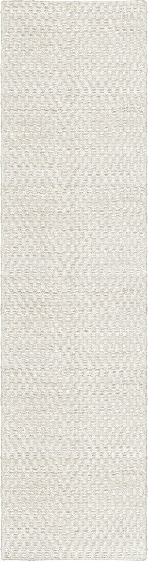 Jute Rug Bone White, Layered Barley Bone White, runner, top view