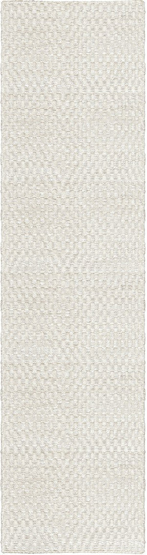 Jute Rug Bone White, Layered Barley Bone White, runner, top view