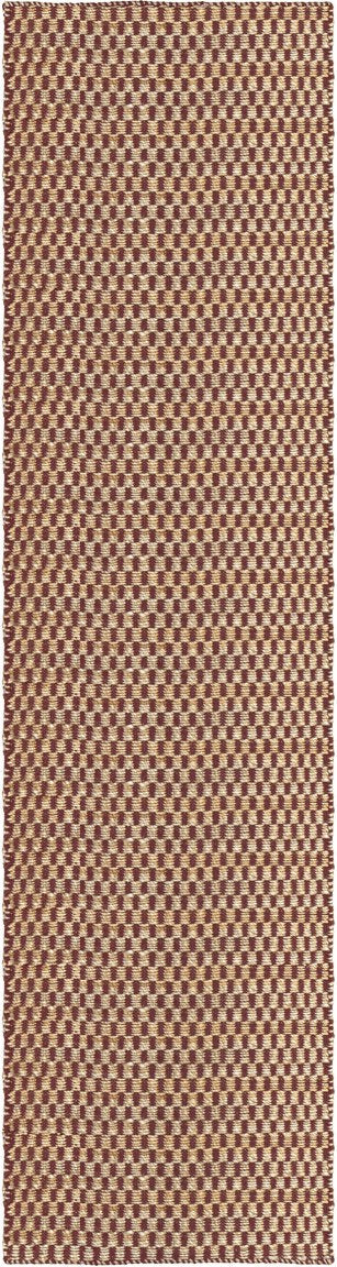Burgundy Jute Rug, Layered Barley Burgundy, runner, top view